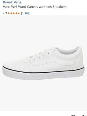 Vans Womens Ward Canvas Sneaker White women's  Size 10.